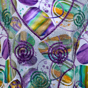 Silk Purple & Green Mukhawar