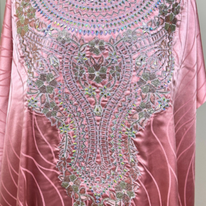 Pink High Neck Jakar Silk Mukhawar